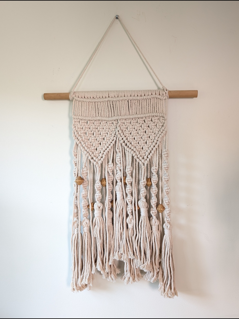 Handcrafted Cream Macramé Wall Hanging